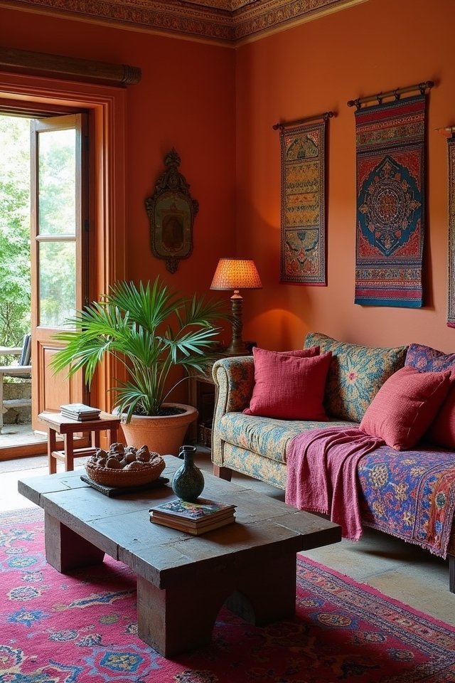 vibrant indian textile decor