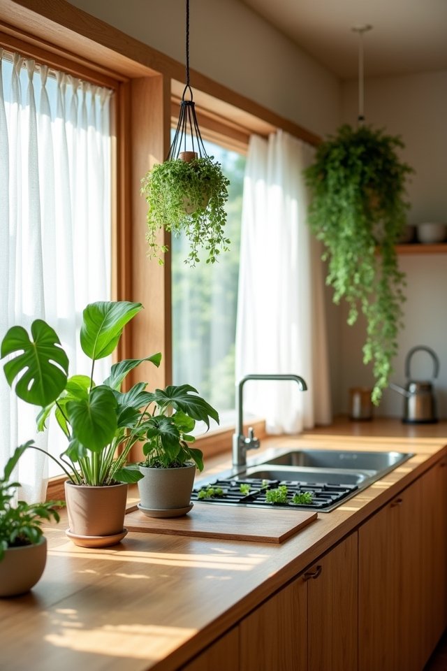 vibrant indoor plants enhance kitchens