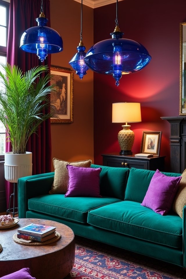 vibrant jewel toned lighting fixtures