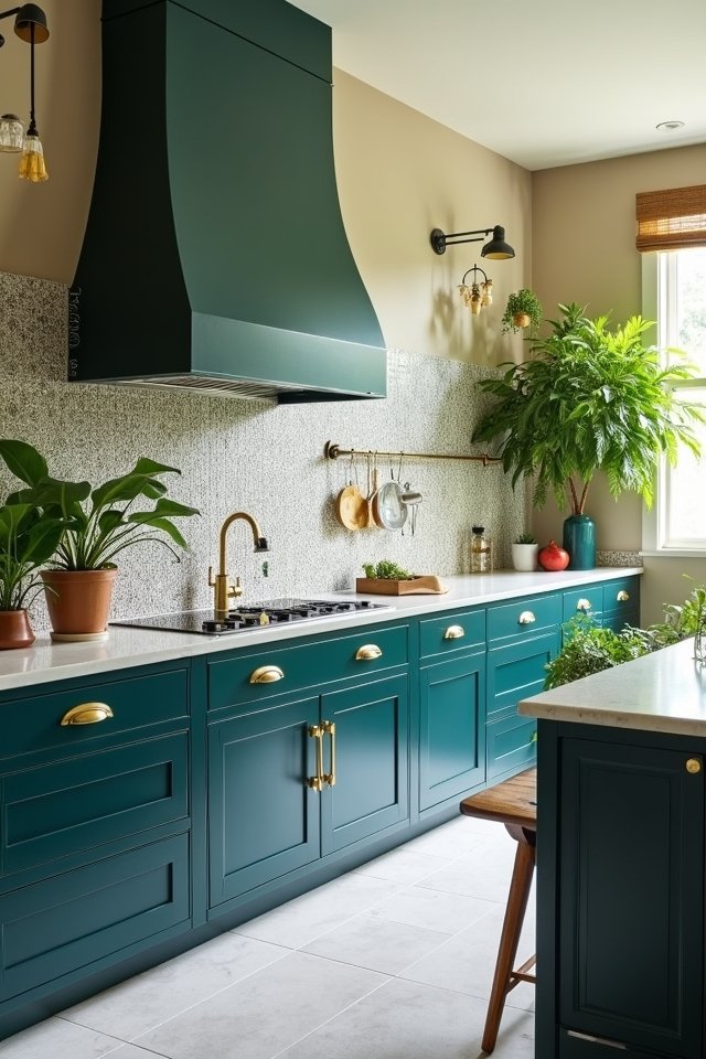 vibrant jewel tones kitchen design