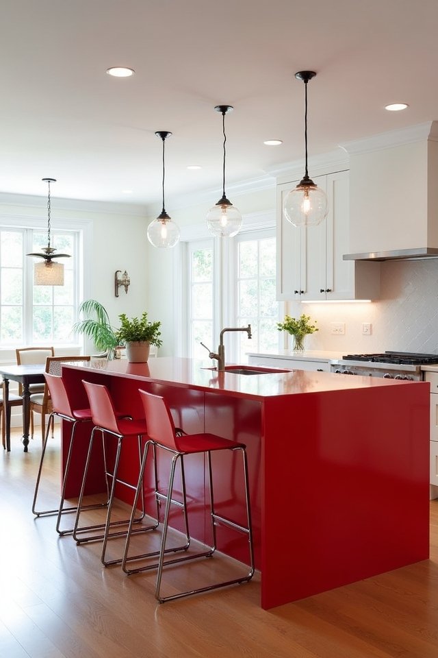 vibrant kitchen centerpiece island