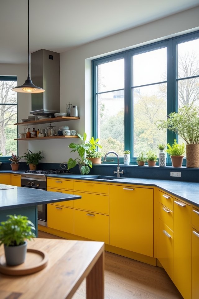 vibrant kitchen color combo