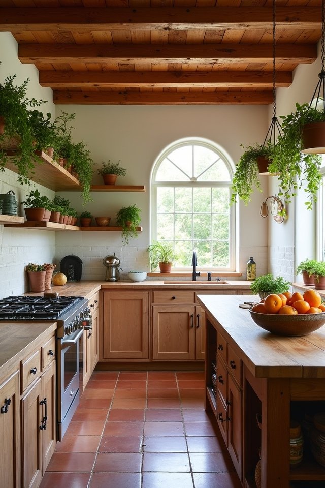 vibrant kitchen with greenery