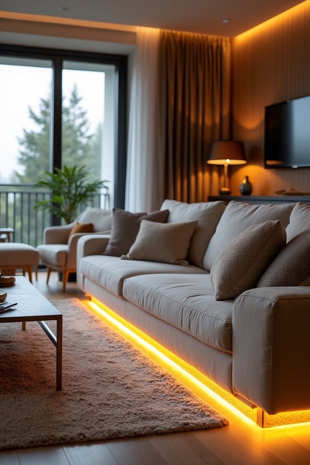 vibrant led sofa lighting