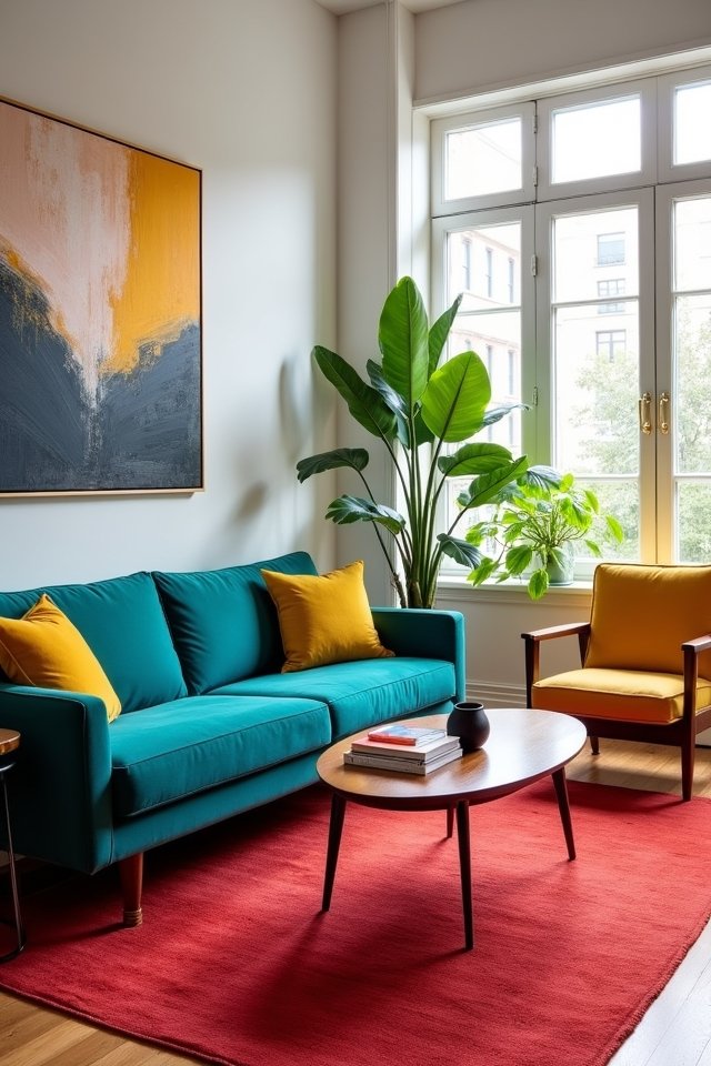 vibrant living room accents
