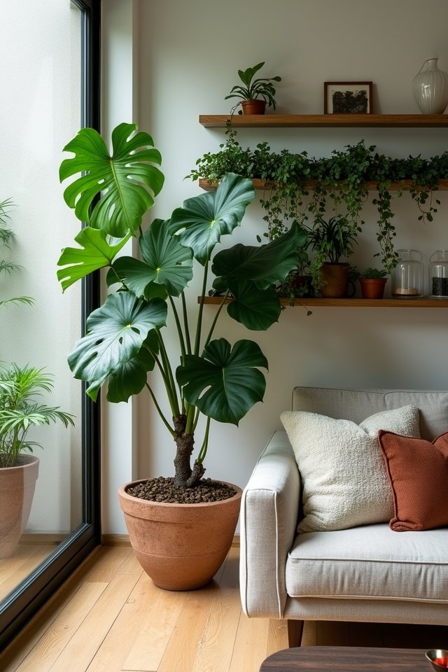 vibrant living room greenery