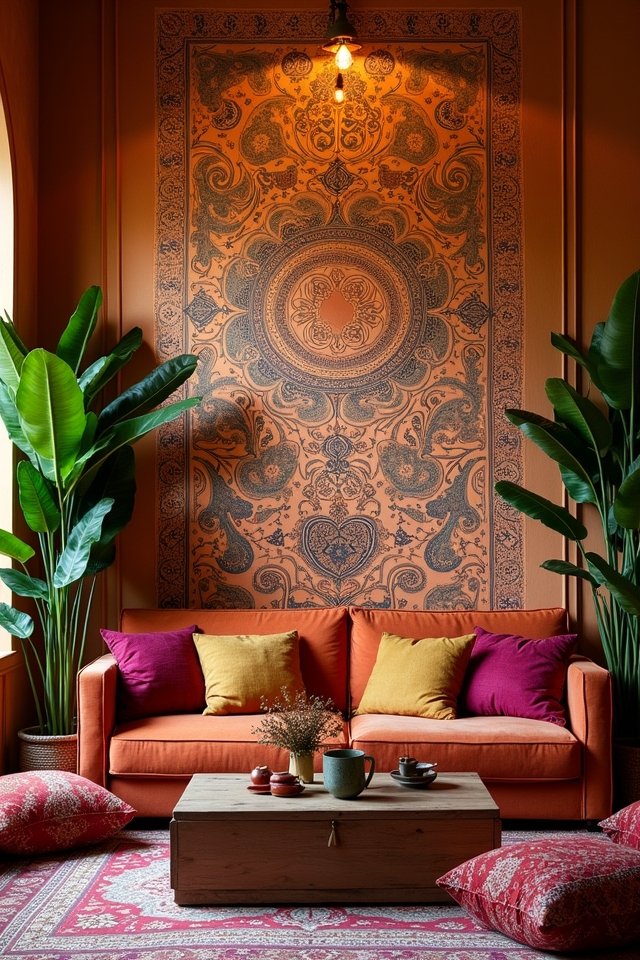 vibrant mehndi wall transformation