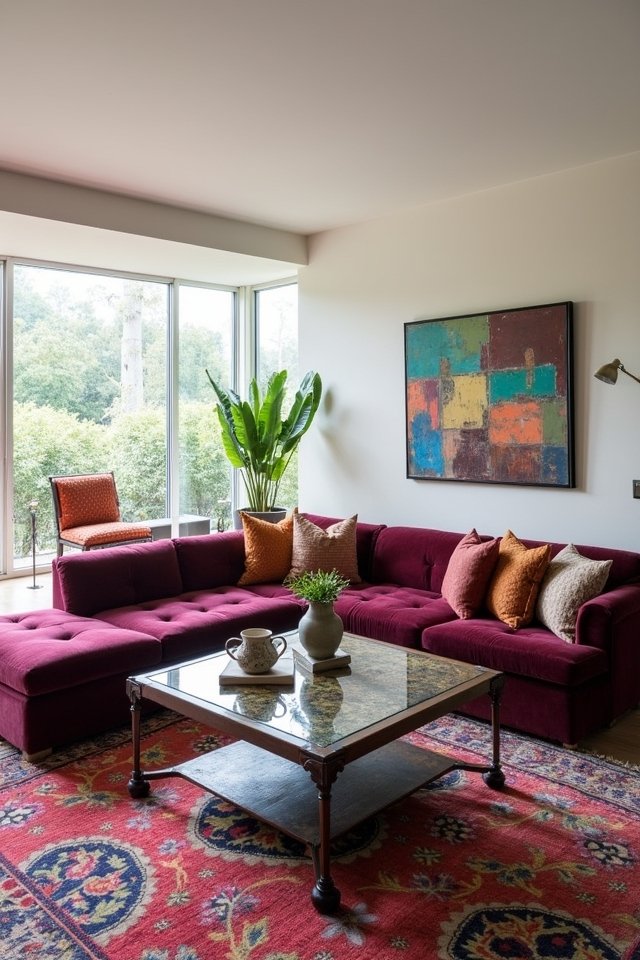 vibrant mixed style living room