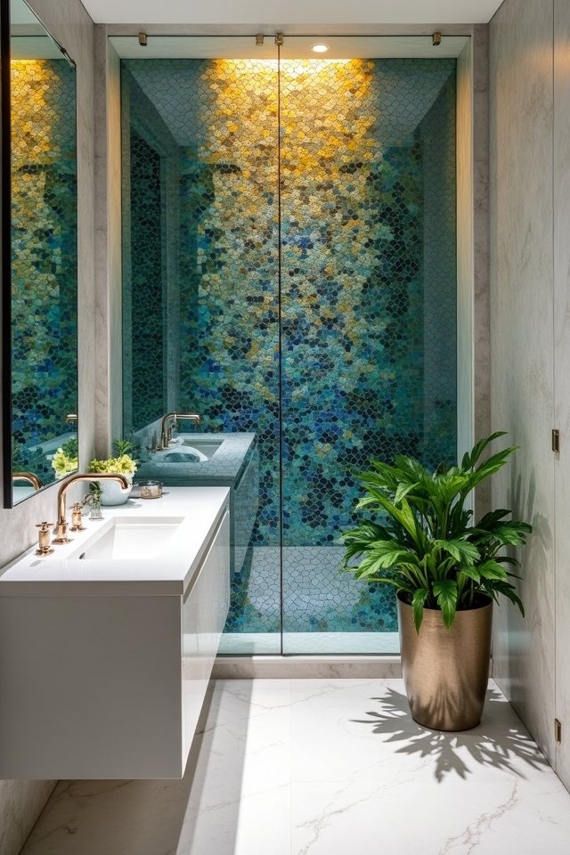 vibrant mosaic bathroom designs