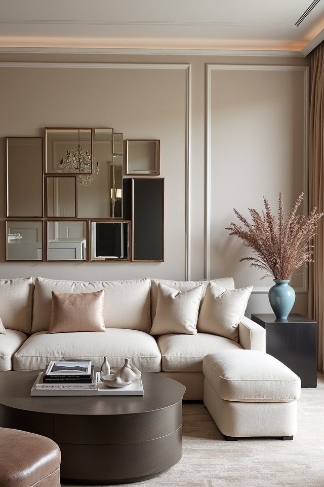 vibrant multi panel mirror arrangements