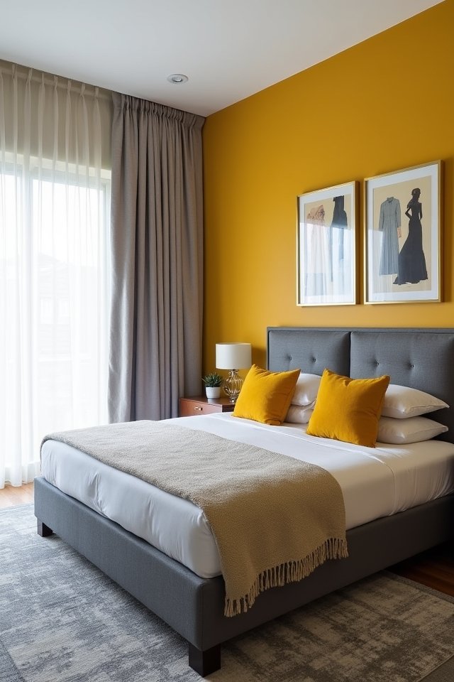 vibrant mustard and gray