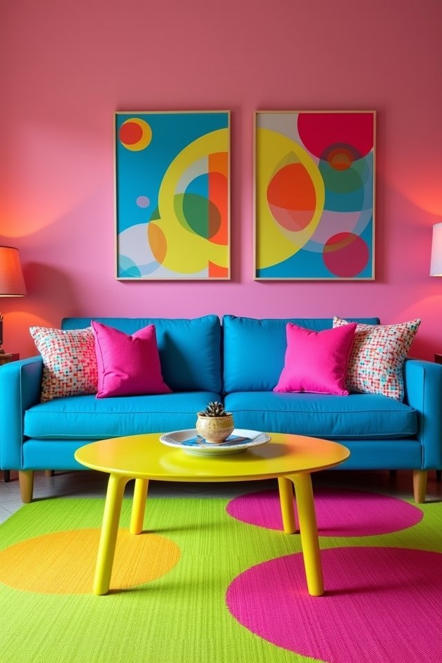 vibrant neon home decor