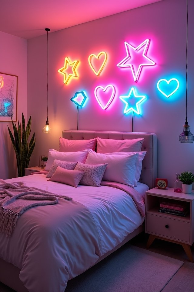 vibrant neon wall art
