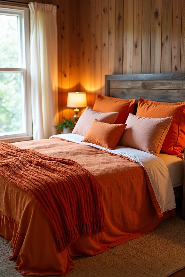 vibrant orange accent pillows