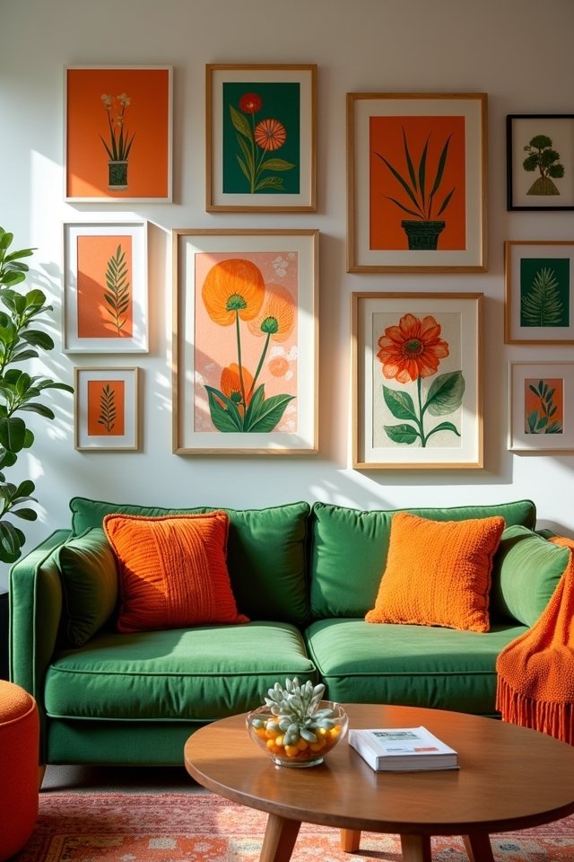 vibrant orange and green art
