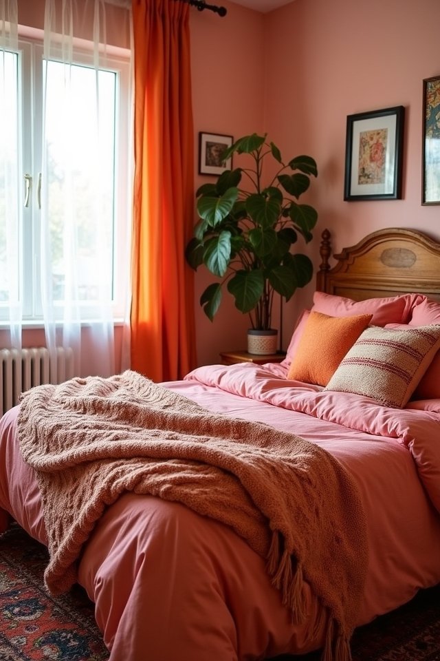 vibrant orange and pink