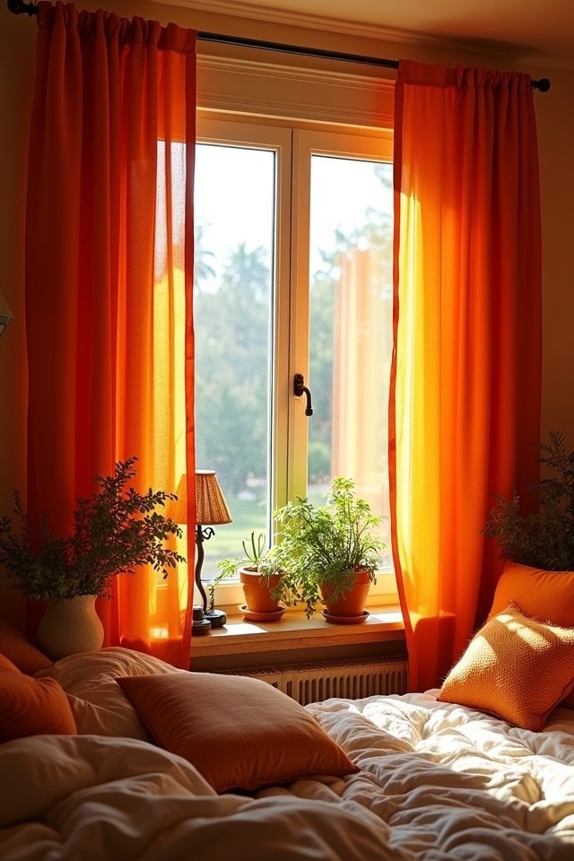 vibrant orange curtain ideas