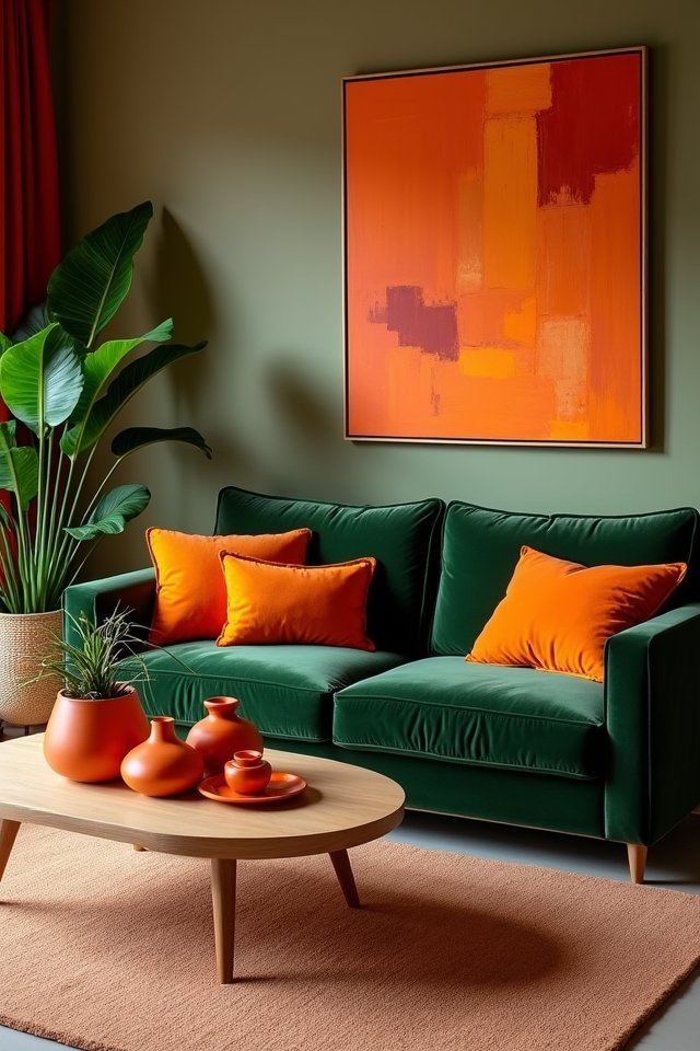 vibrant orange decor accents