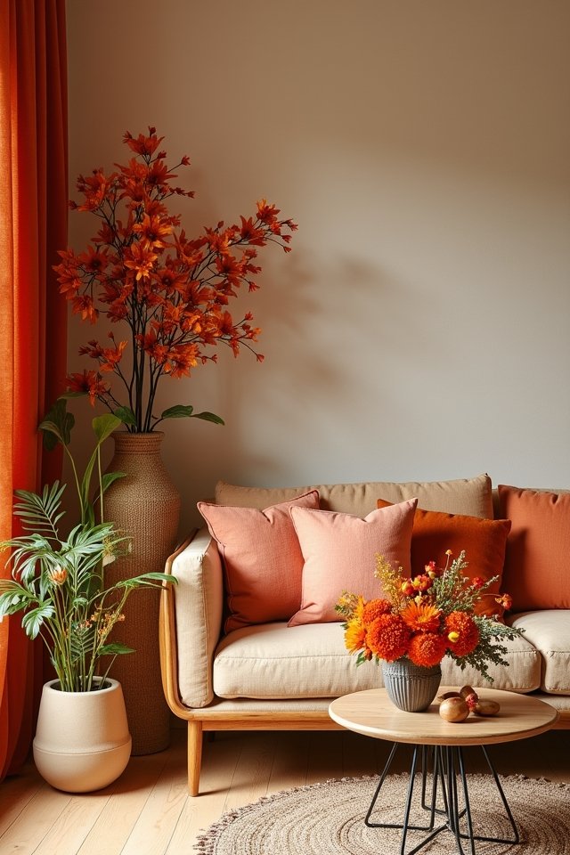 vibrant orange plants enhance