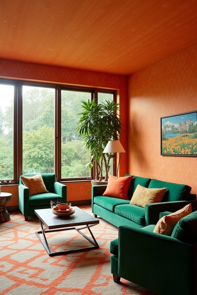 vibrant orange stunning green