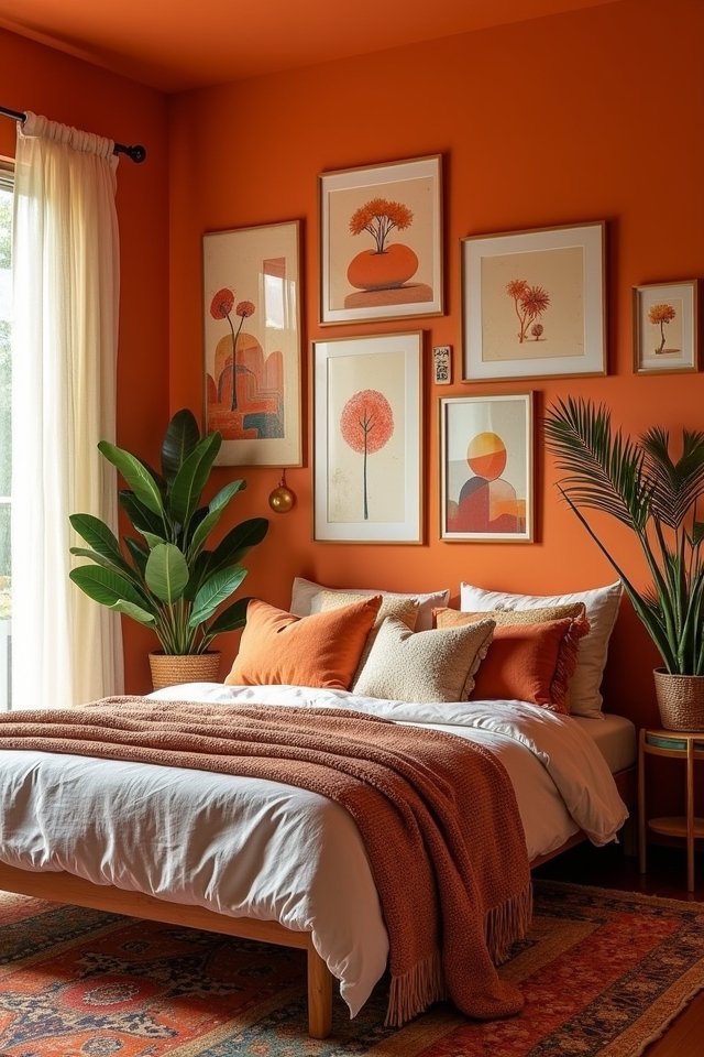 vibrant orange wall art
