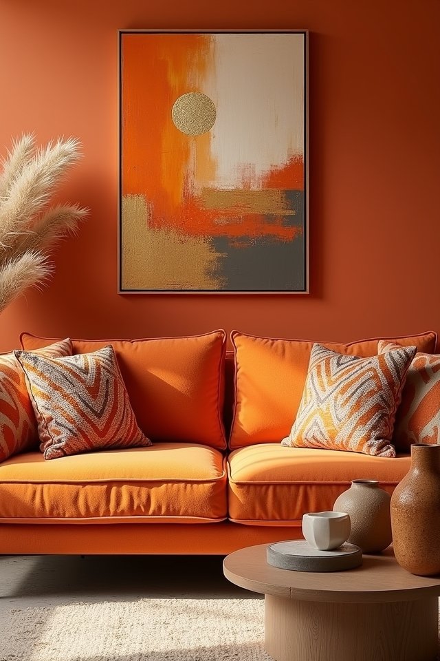 vibrant orange wall decor