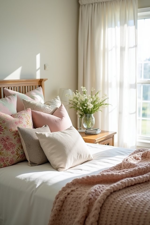 vibrant pillows enhance decor