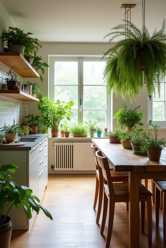vibrant plants enhance kitchens
