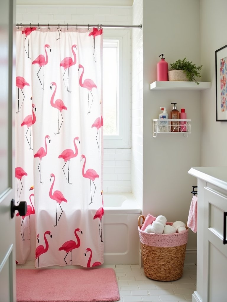 vibrant playful shower curtains