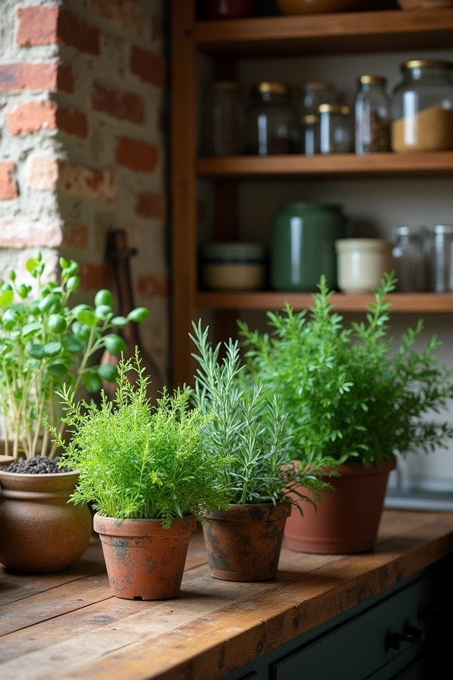vibrant potted herb decor