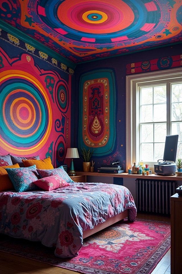 vibrant psychedelic wall decor