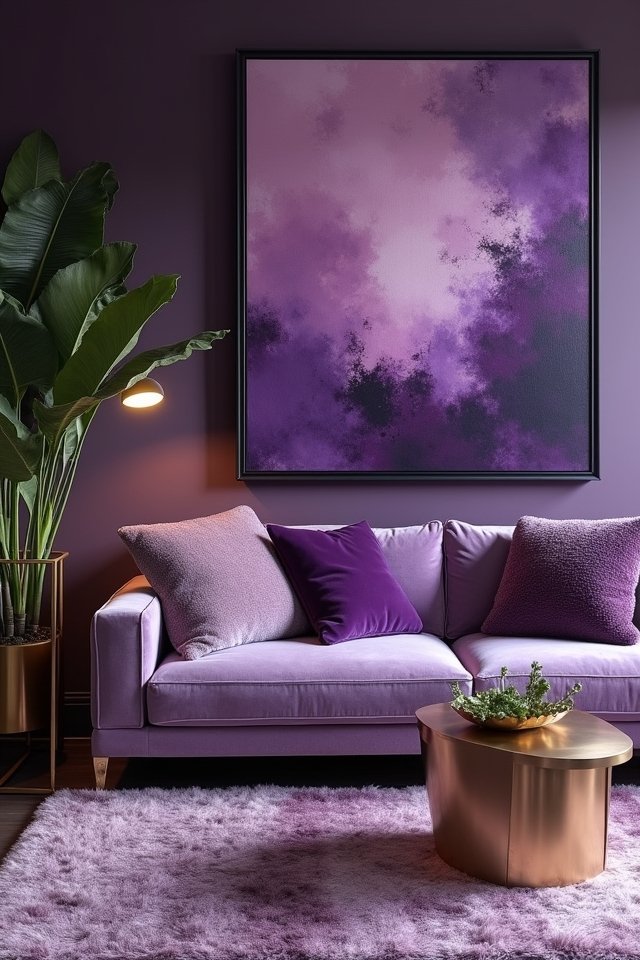 vibrant purple statement art