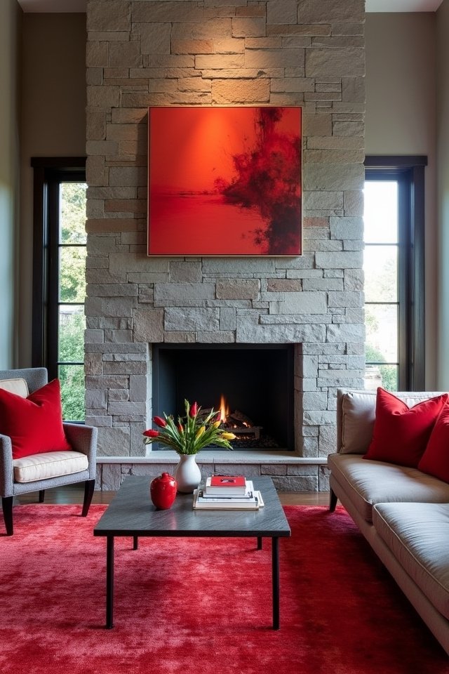 vibrant red d cor accents