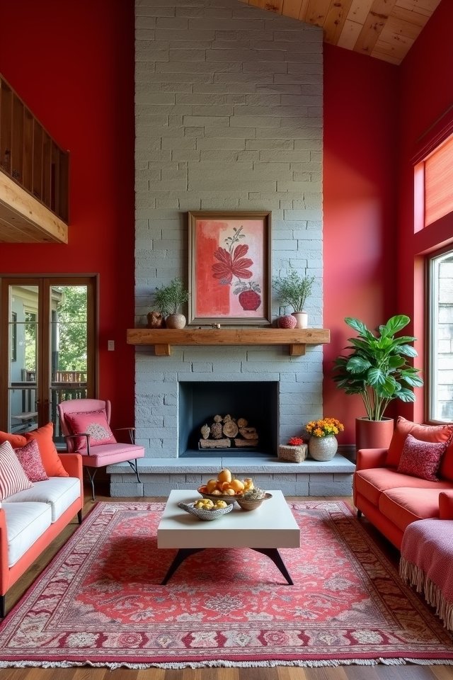 vibrant red family accents
