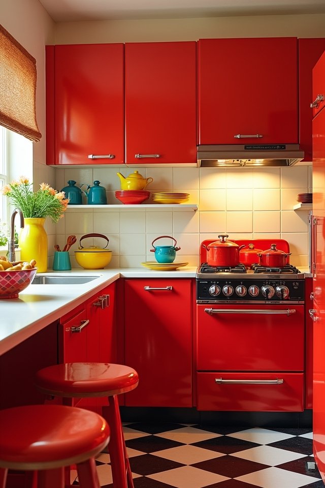 vibrant retro kitchen aesthetics