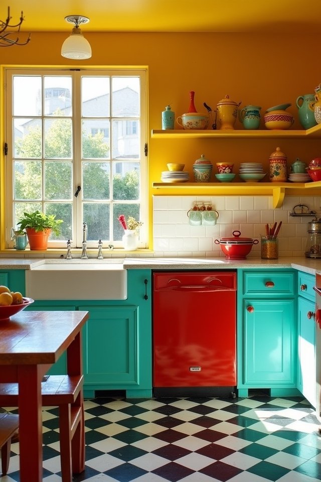 vibrant retro kitchen makeover
