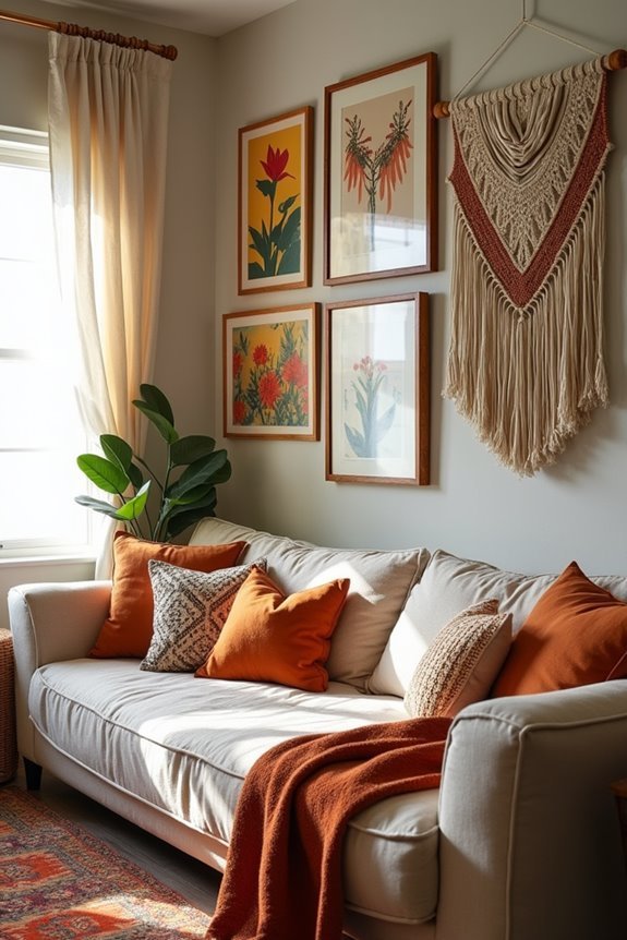 vibrant retro wall art