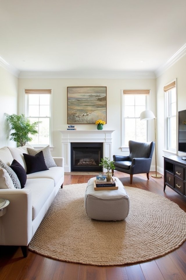 vibrant rugs define spaces