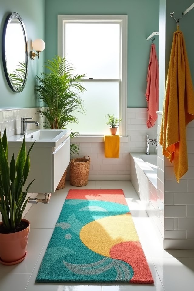 vibrant rugs for bathrooms
