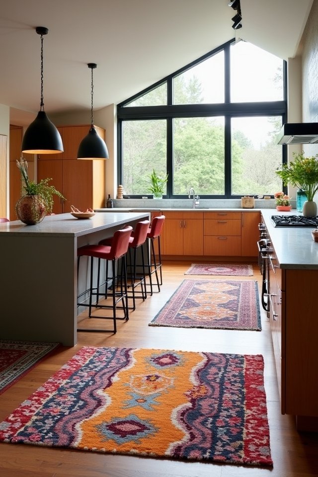 vibrant rugs for kitchens