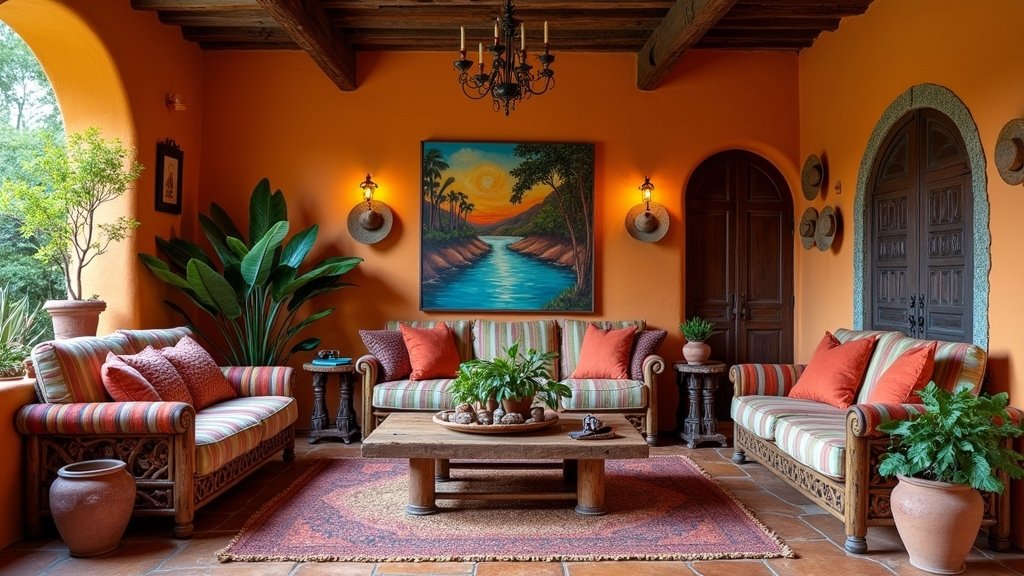 vibrant rustic mexican decor
