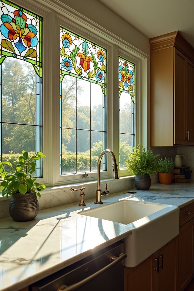 vibrant stained glass accents