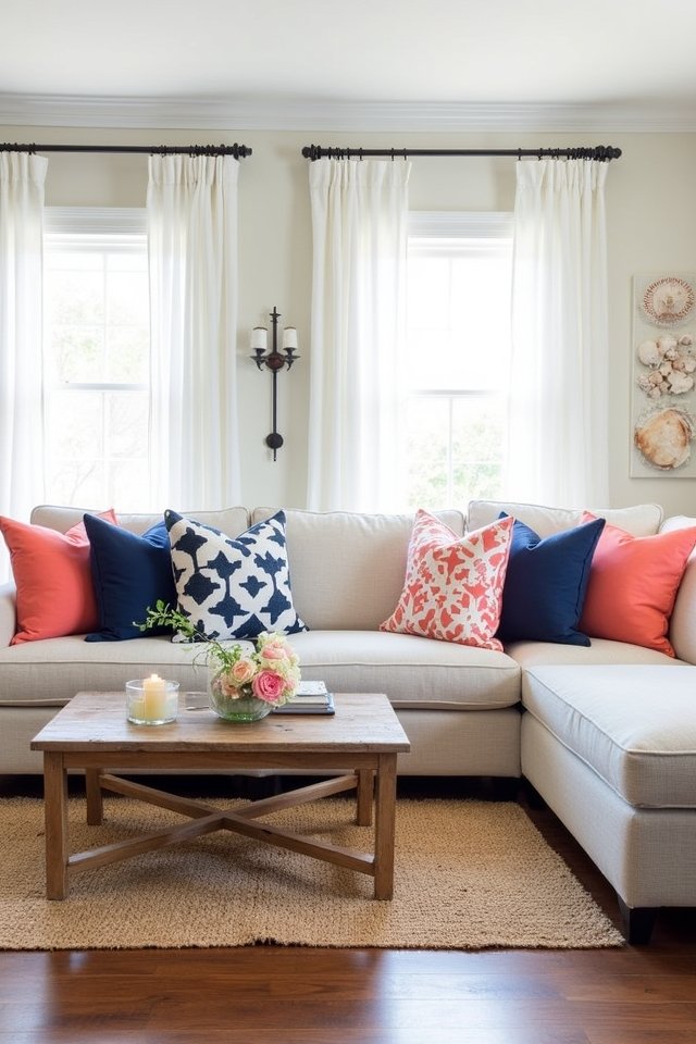 vibrant statement pillows enhance