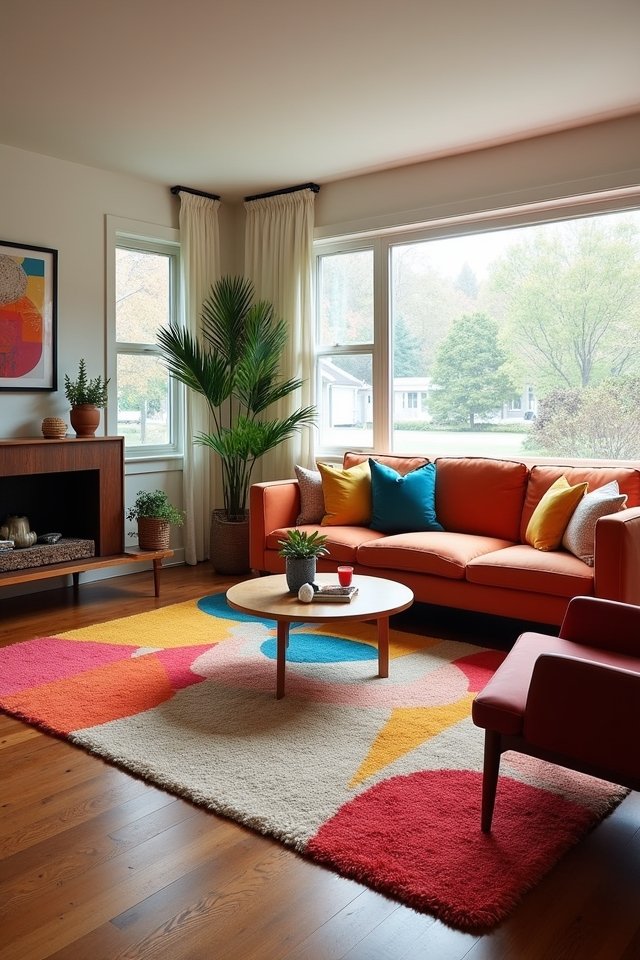 vibrant statement rug transformation