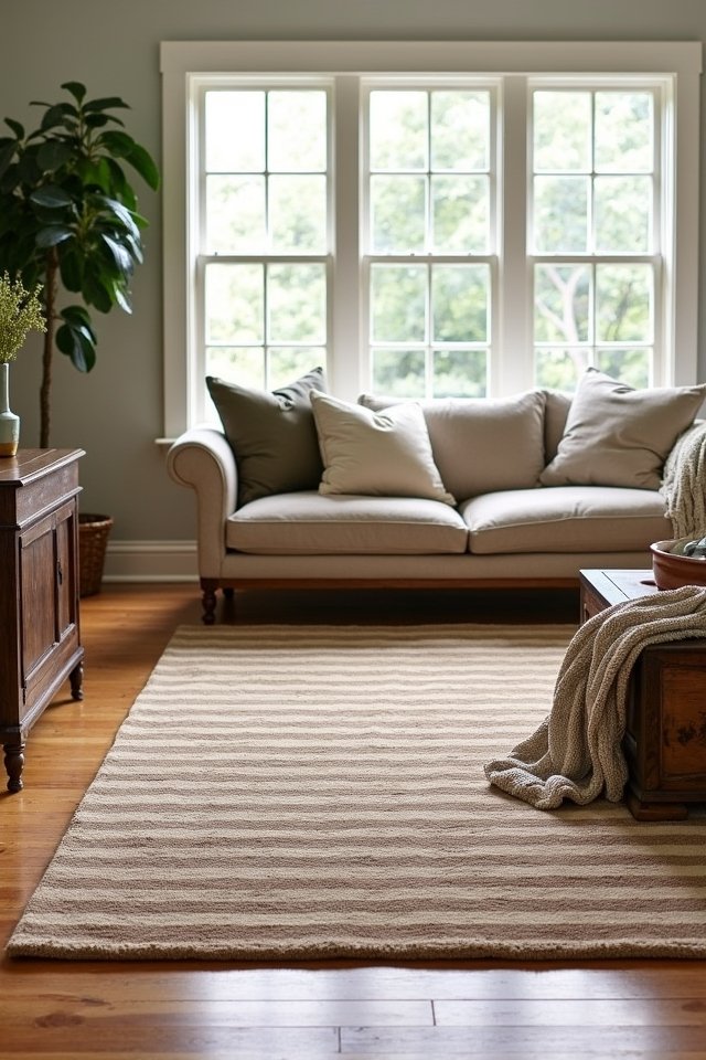 vibrant striped chenille rug