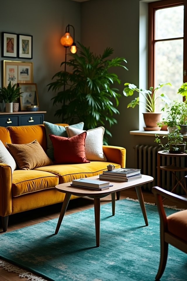 vibrant teal cozy retreat