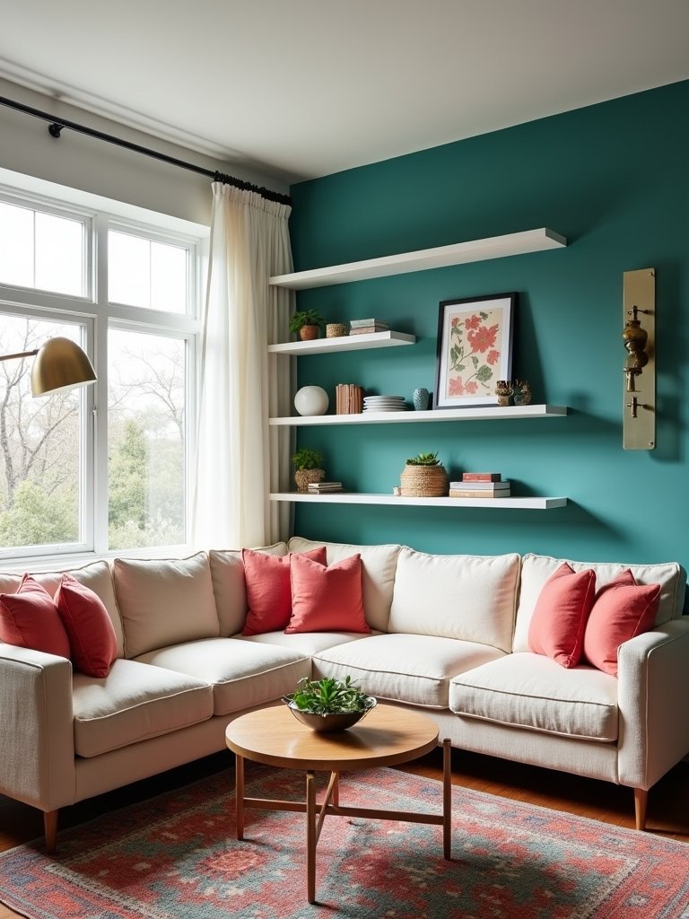 vibrant teal warm coral