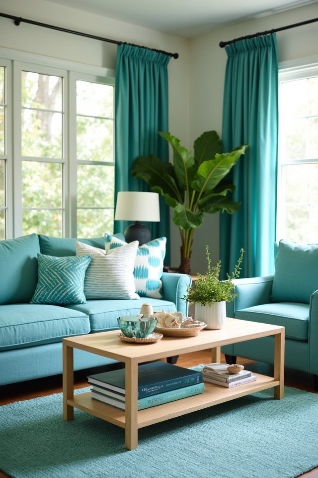 vibrant teals and aquas