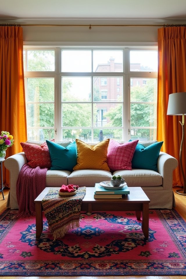 vibrant textiles for coziness