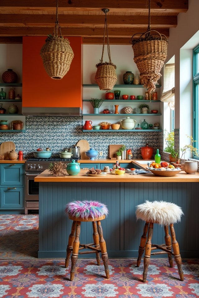 vibrant textured kitchen contrasts